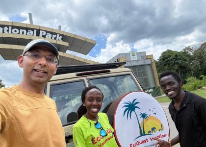 Dr Vivek at Murchison Falls National Park with EcoQuest Vacations